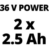 EINHELL GE-CM 36/33 Li (2x2,5Ah) Tagliaerba a spinta Batteria Nero, Rosso rosso/Nero, 5Ah), Tagliaerba a spinta, 33 cm, 2,5 cm, 6,5 cm, 30 L, 4 ruota(e)
